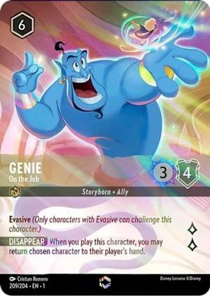 Genie On The Job Alternate Art in Disney Lorcana